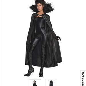 Dark Raven Feather Cape Halloween Costume